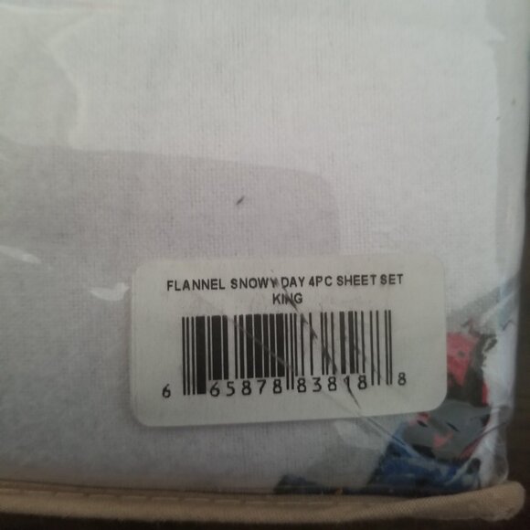 Okanagan Trail Flannel 100% Cotton 4 piece Sheet Set (King) - Snowy Day - Picture 10 of 11